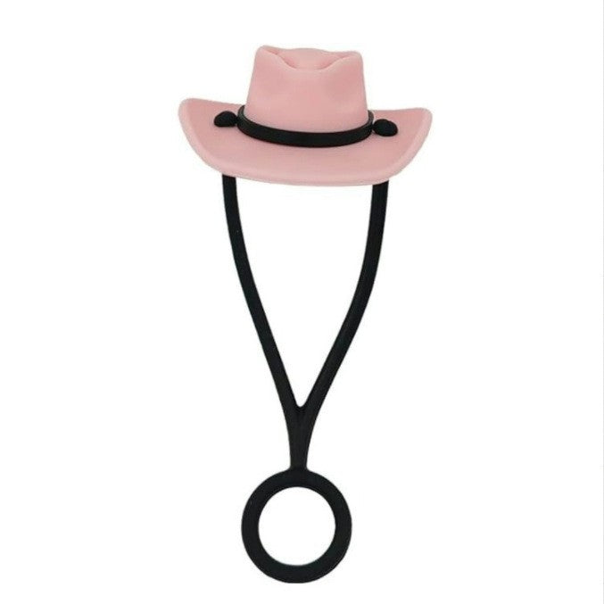 Cowboy Hat Silicone Straw Covers Cap