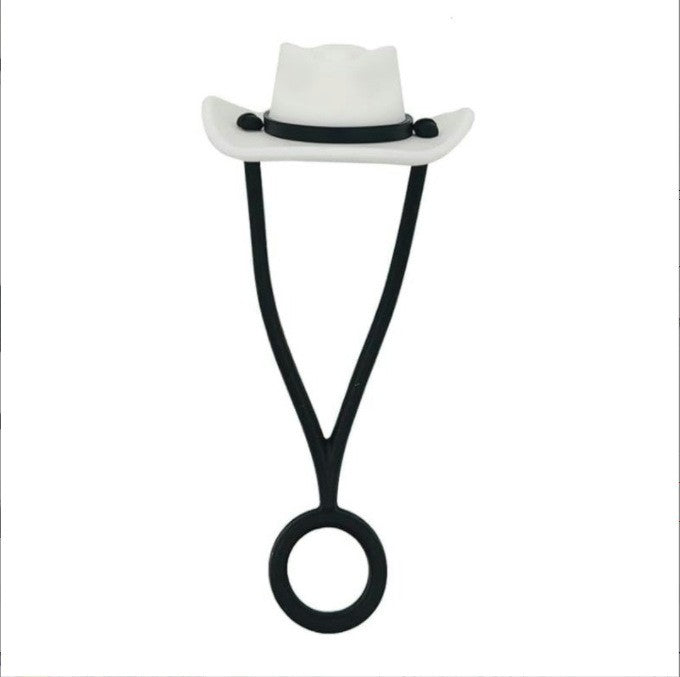 Cowboy Hat Silicone Straw Covers Cap