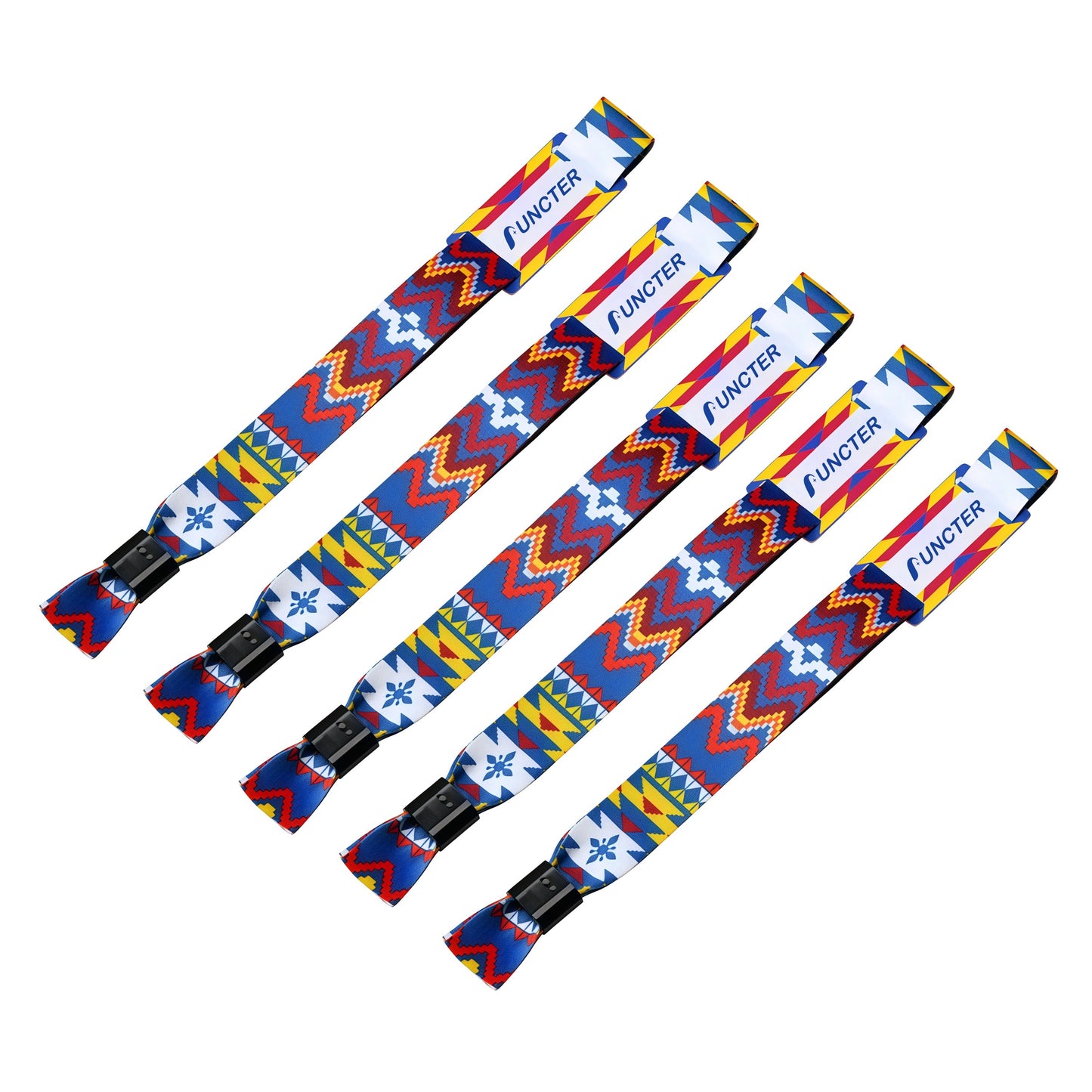 Custom Disposable Waterproof Woven Fabric Event Wristbands W/ One-Way Lock for Events, Festivals