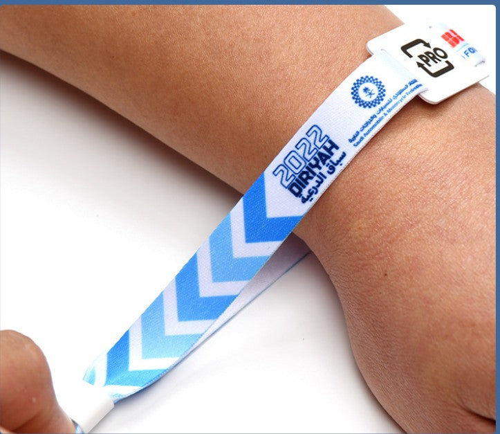 Custom Disposable Waterproof Woven Fabric Event Wristbands W/ One-Way Lock for Events, Festivals