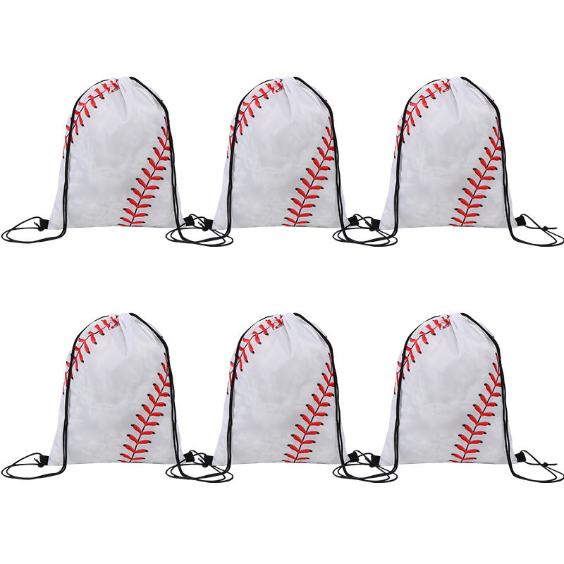 Full Custom Baseball Drawstring Bag, Lightweight Polyester String Backpack
