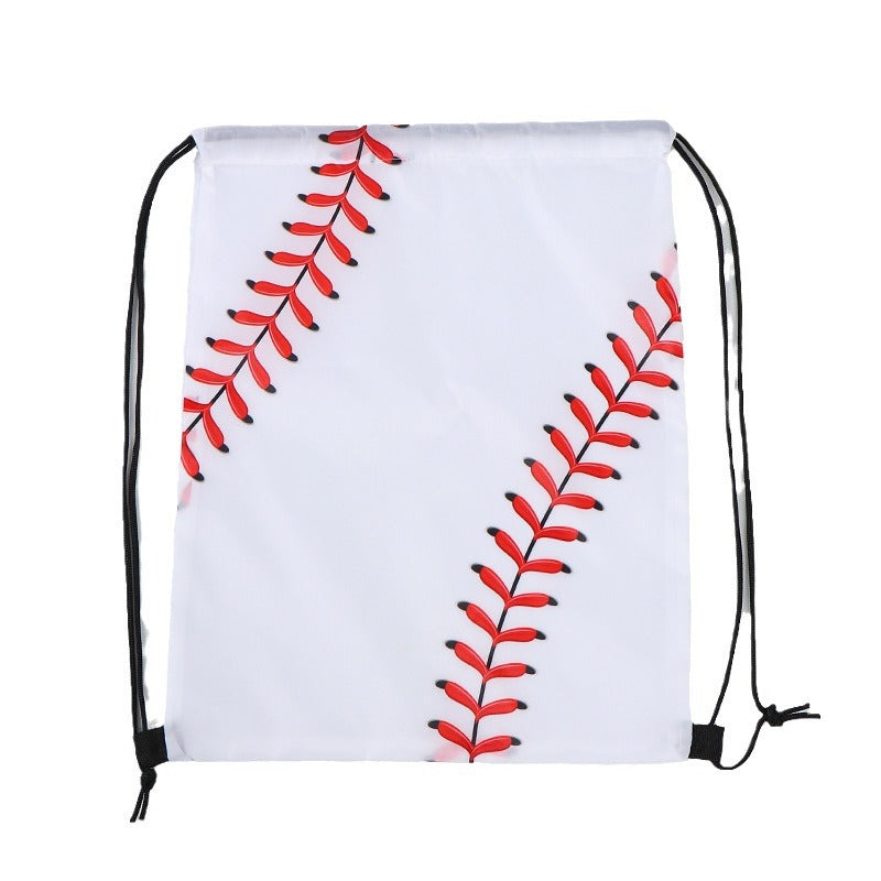 Full Custom Baseball Drawstring Bag, Lightweight Polyester String Backpack