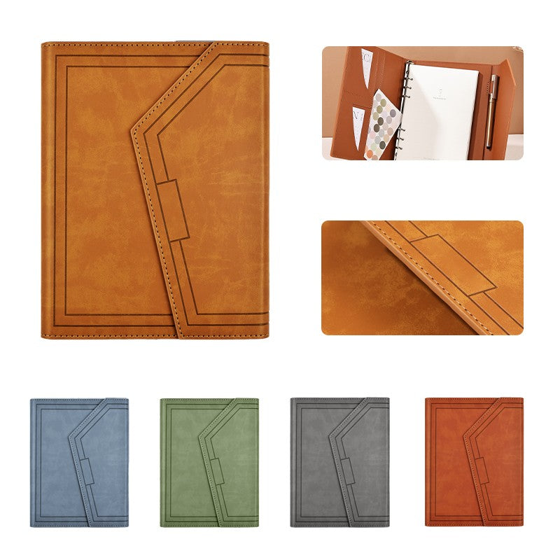 A5 PU Leather 6 Rings Binder Notebook