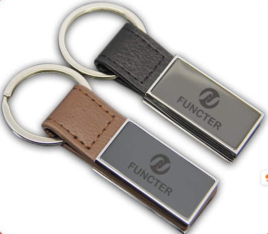 Custom PU Leather Minimalist Keychain Car Keyring Key Tag