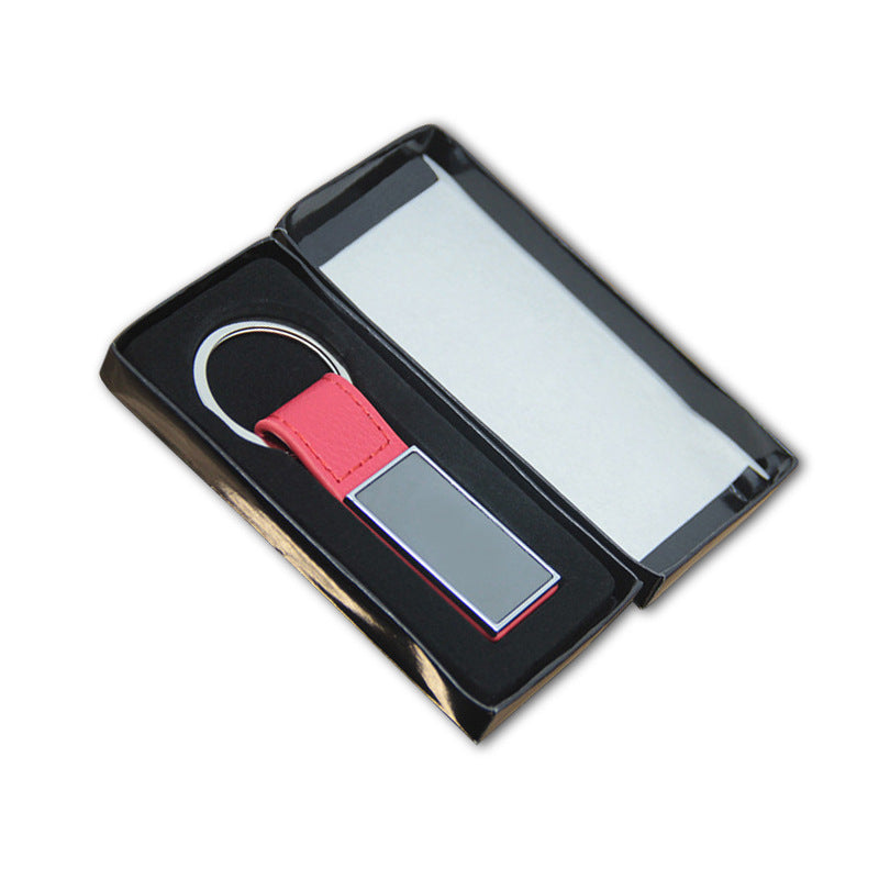 Custom PU Leather Minimalist Keychain Car Keyring Key Tag