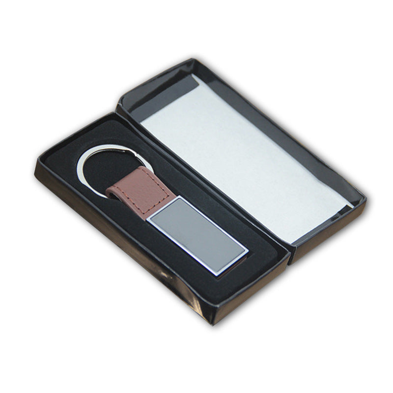 Custom PU Leather Minimalist Keychain Car Keyring Key Tag