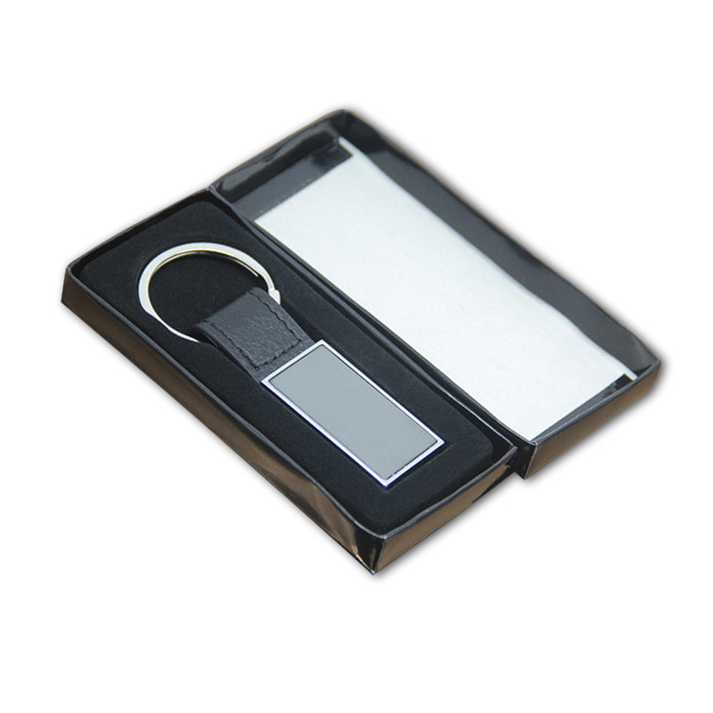 Custom PU Leather Minimalist Keychain Car Keyring Key Tag