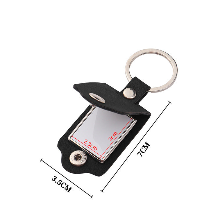 Waterproof Leather ID Tag Photo Fob Keying