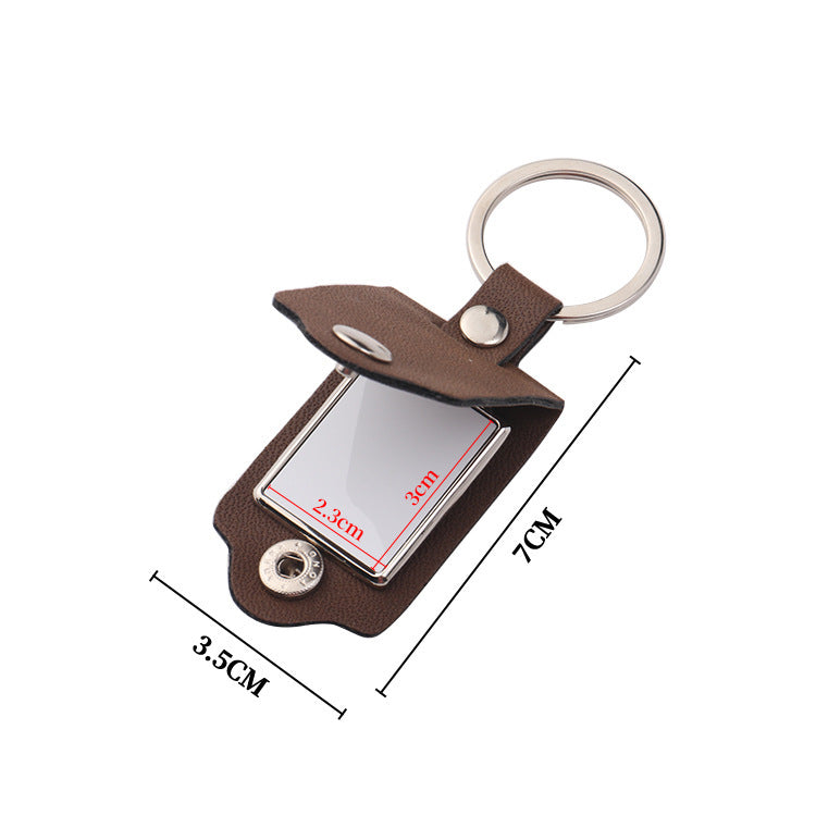 Waterproof Leather ID Tag Photo Fob Keying