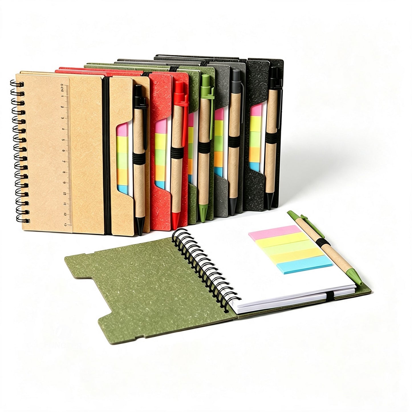 Spiral Notebook W/ Sticky Notes, Eco Pen