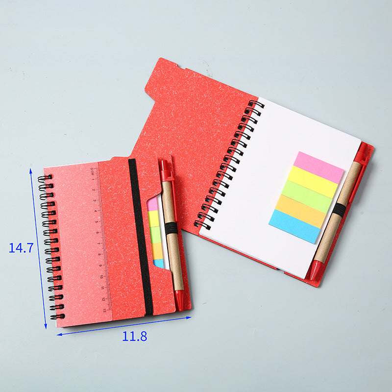 Spiral Notebook W/ Sticky Notes, Eco Pen