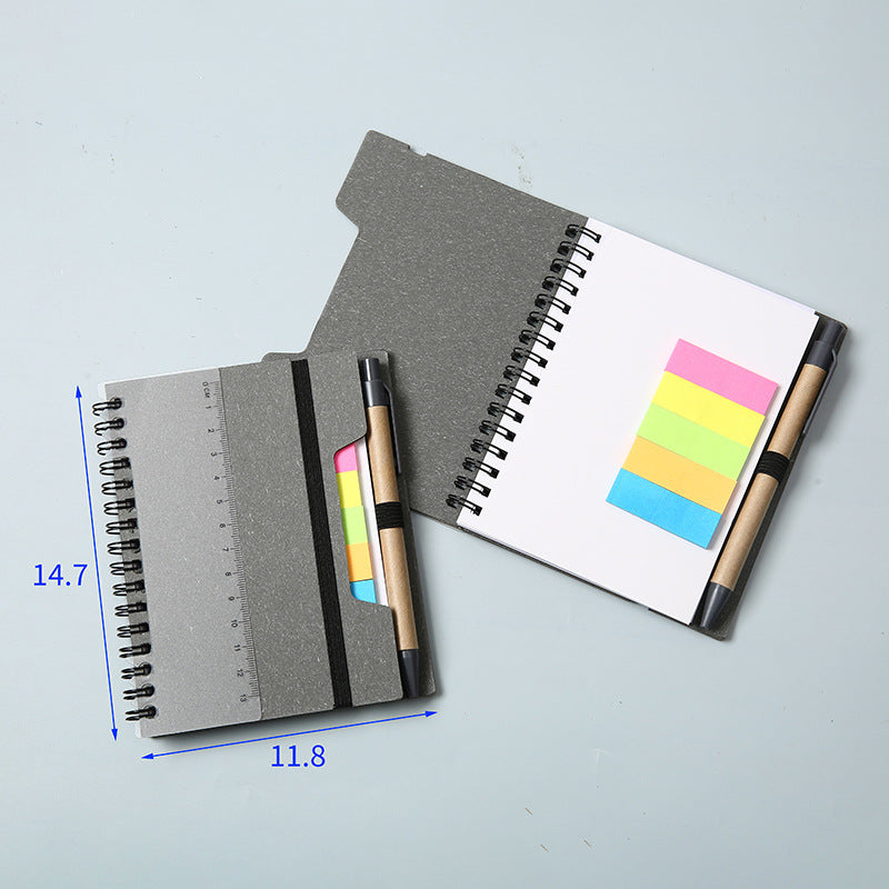 Spiral Notebook W/ Sticky Notes, Eco Pen