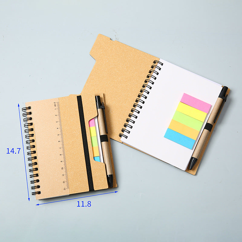 Spiral Notebook W/ Sticky Notes, Eco Pen