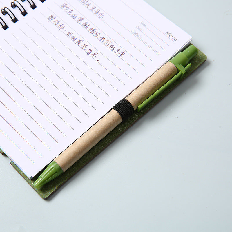 Spiral Notebook W/ Sticky Notes, Eco Pen