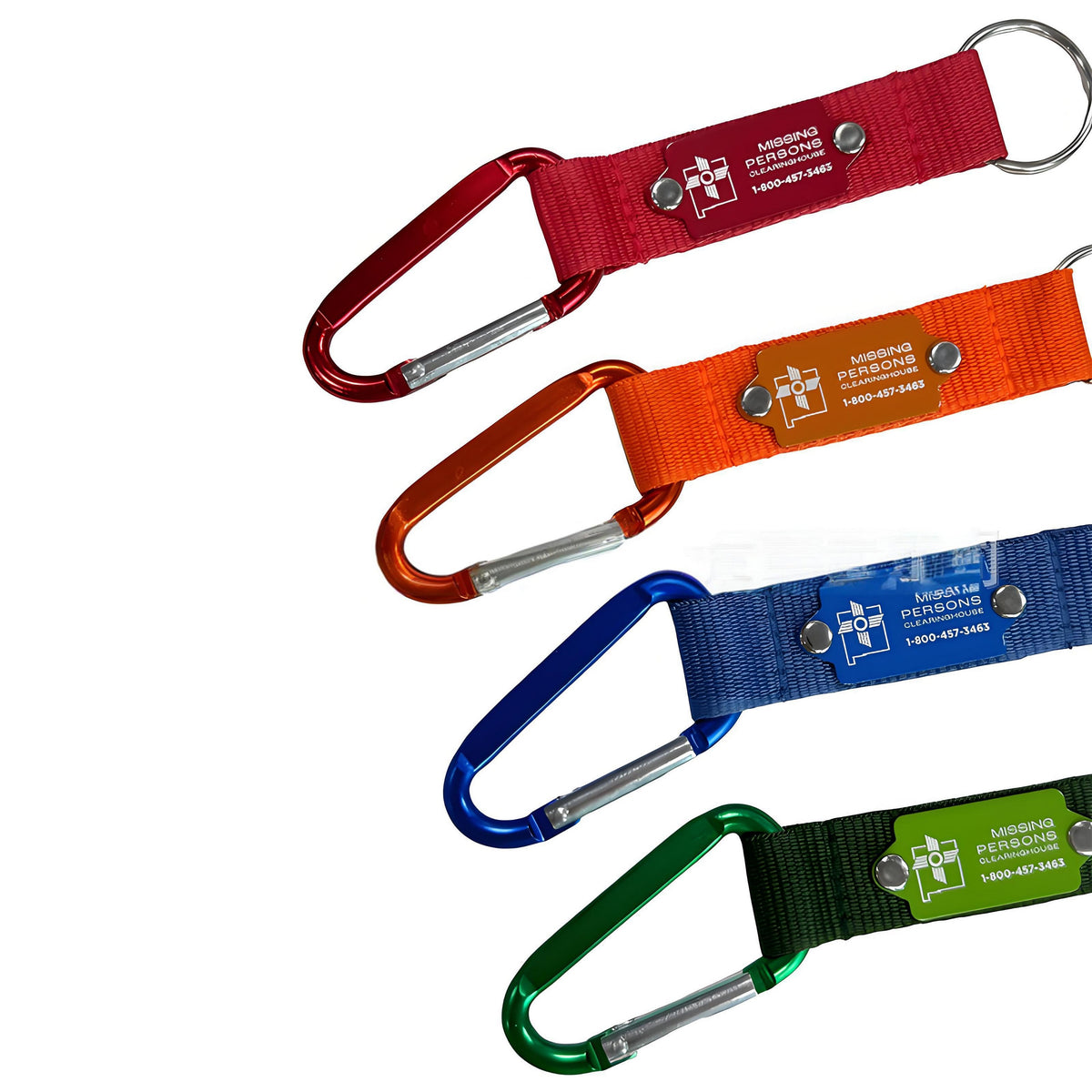 8CM Carabiner With Strap And Metal Plate And Key Ring