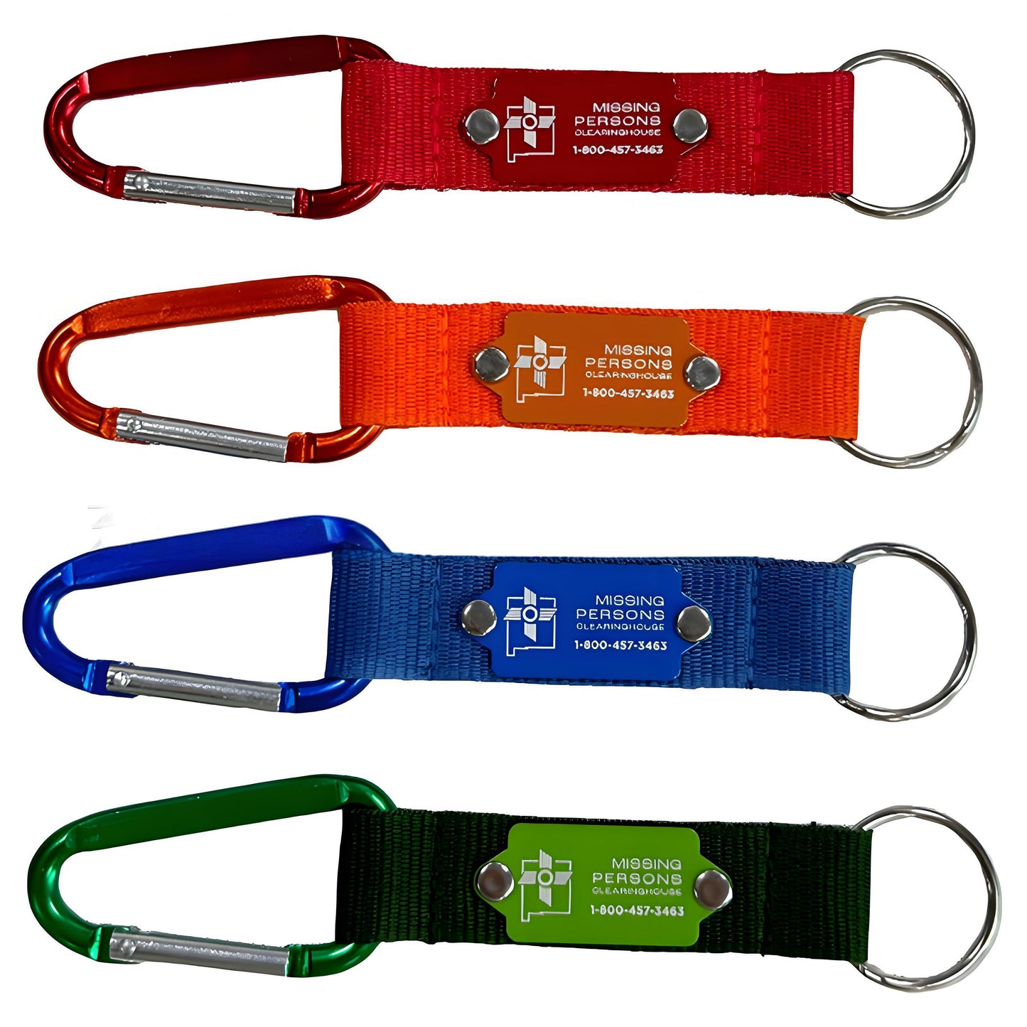 8CM Carabiner With Strap And Metal Plate And Key Ring