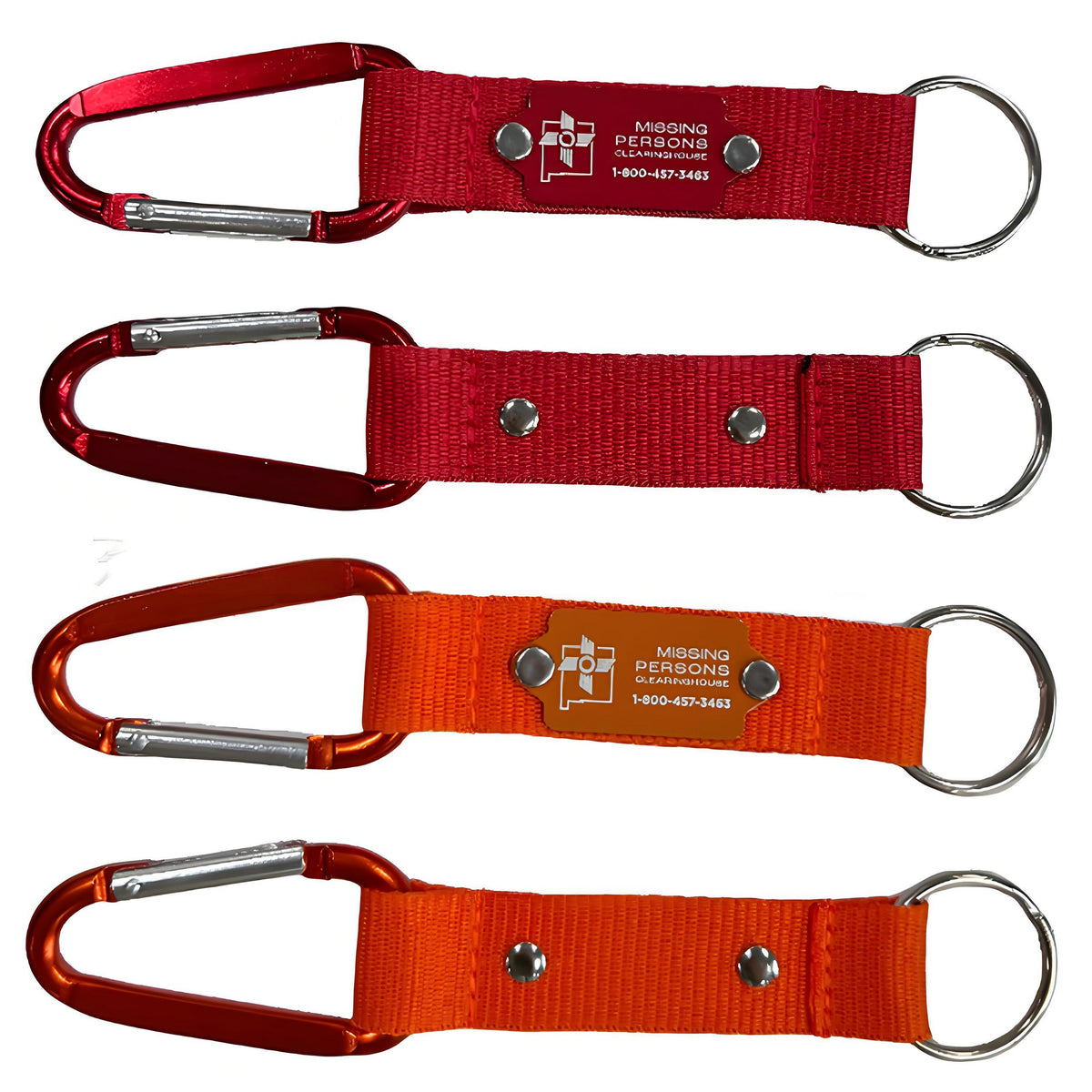 8CM Carabiner With Strap And Metal Plate And Key Ring