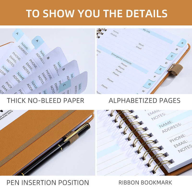 A6 Journal Double Spiral Notebook W/ Pen Loop