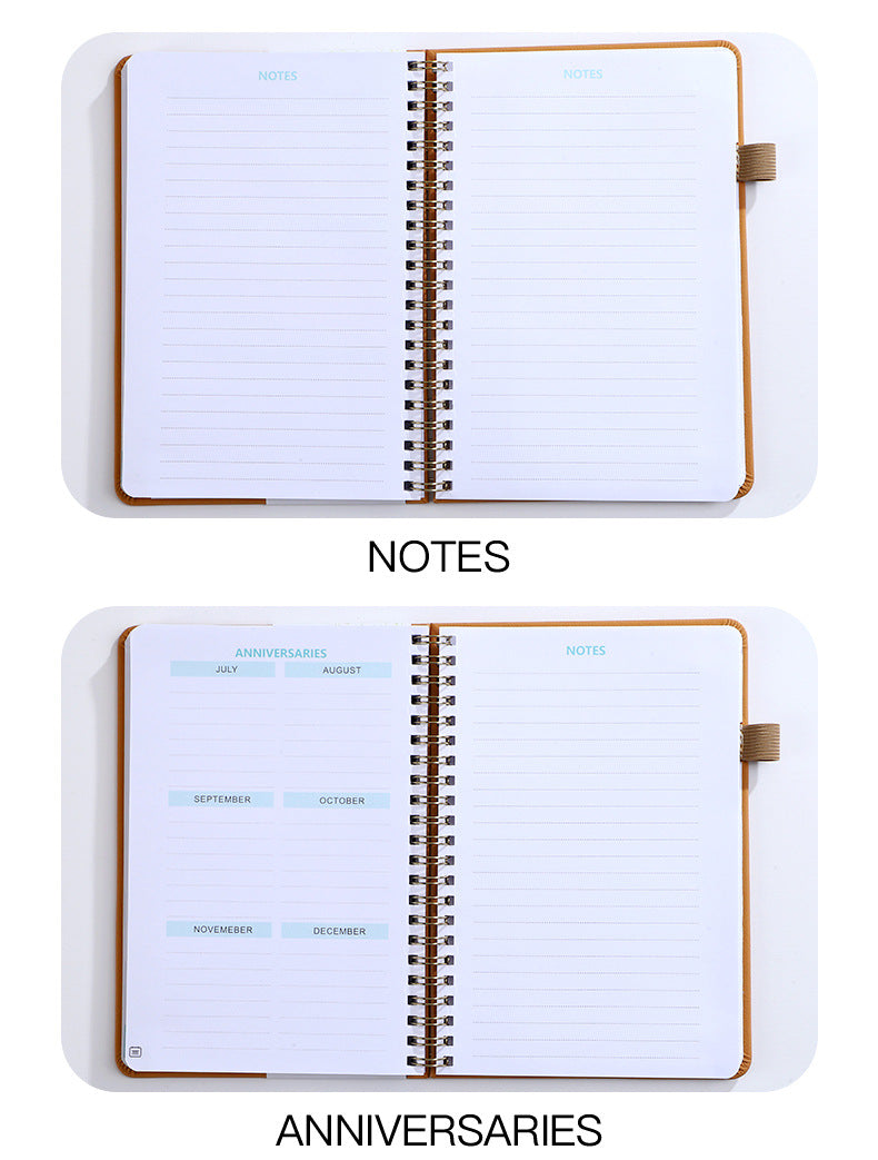 A6 Journal Double Spiral Notebook W/ Pen Loop