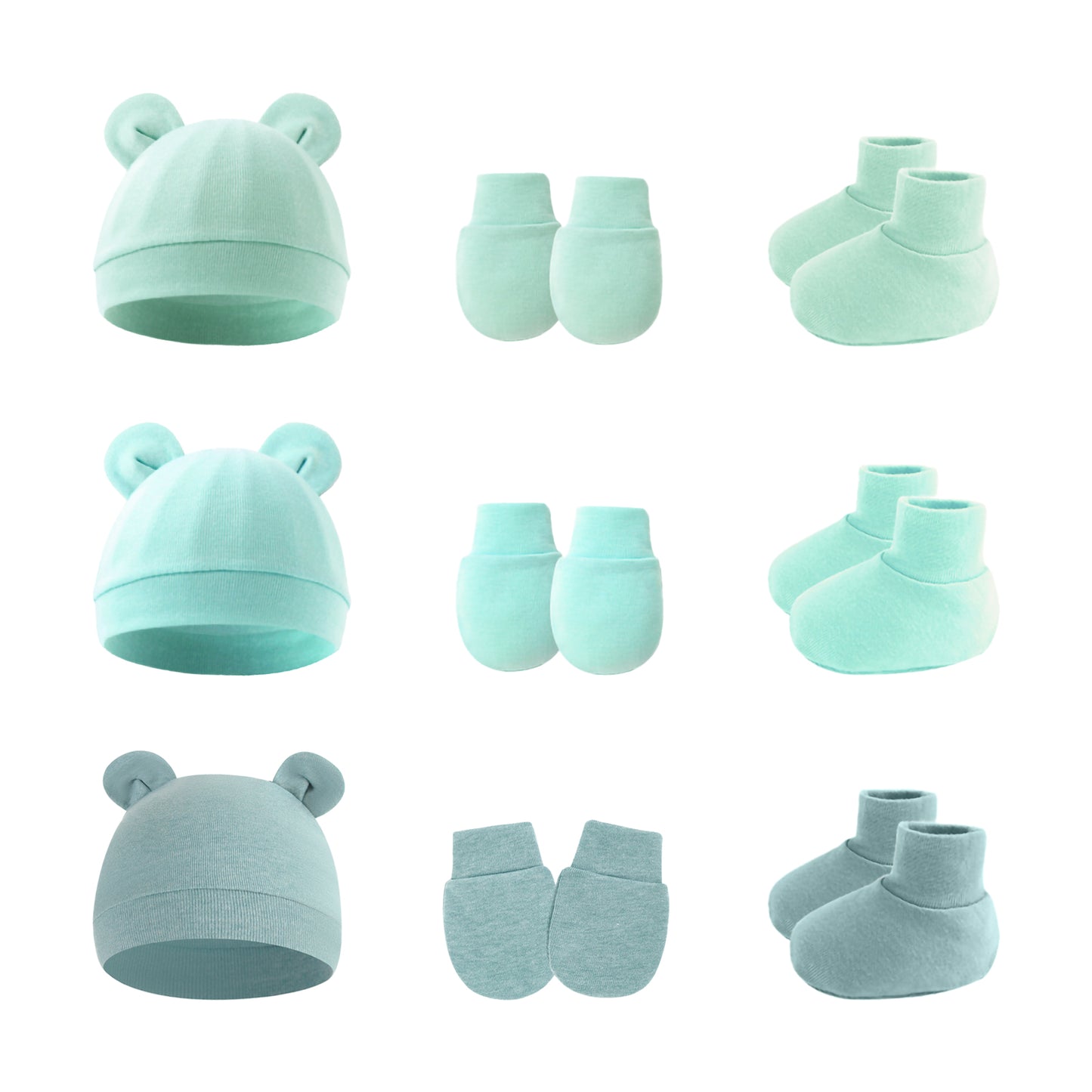Pea Green / Floral Shade / Light Lake Blue