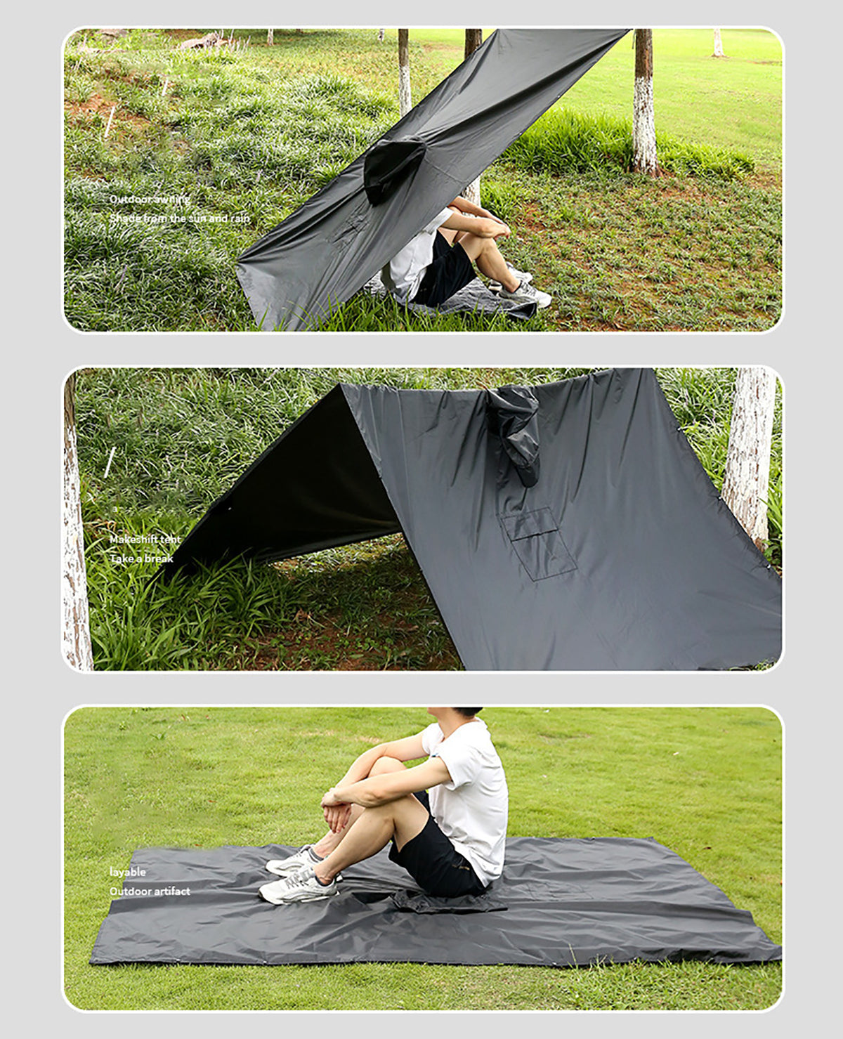 Multi-Functional Poncho Hooded Rain Poncho Waterproof Raincoat Jacket for Men Women Adults