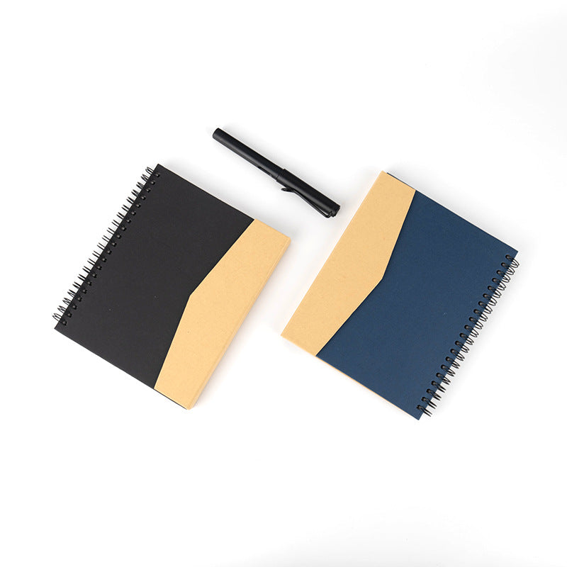 Notepad Double Spiral Notebook Magnetic Buckle W/ Sticky Flags, Eco Pen