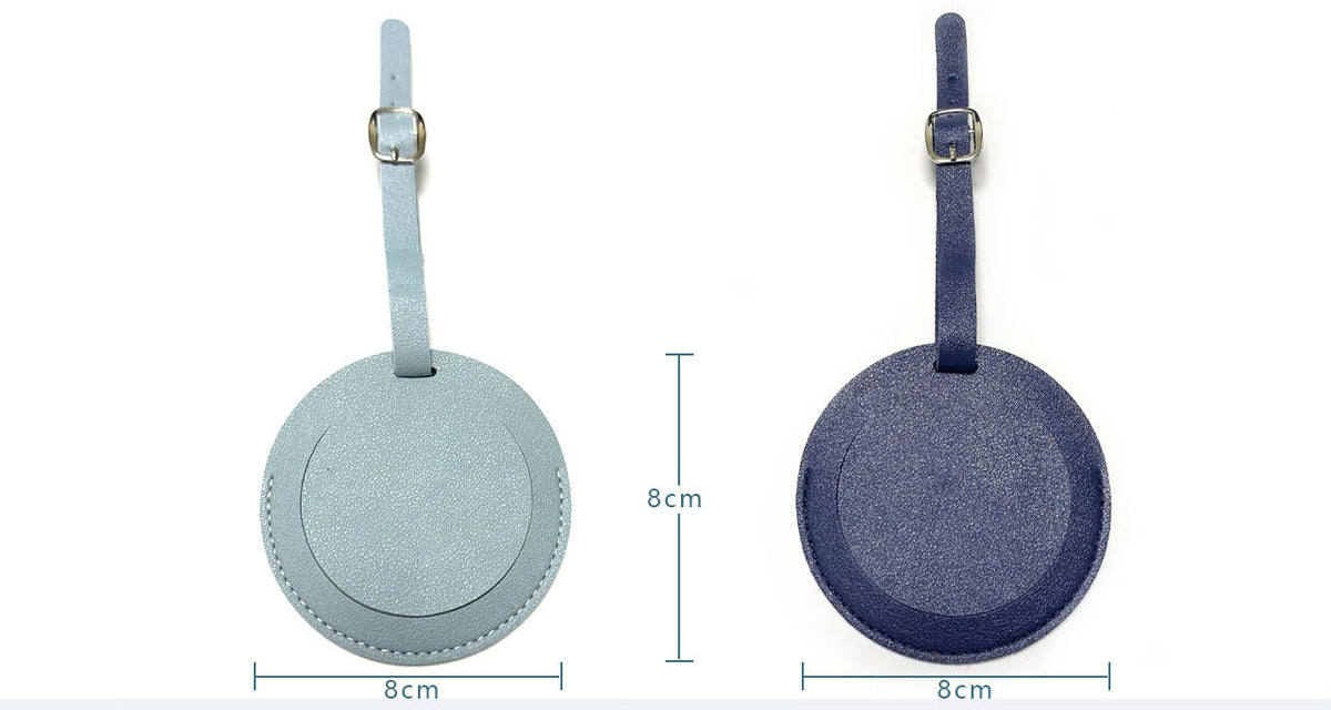 Portable Round Shape PU Leather Luggage Personalizable Travel ID Tag