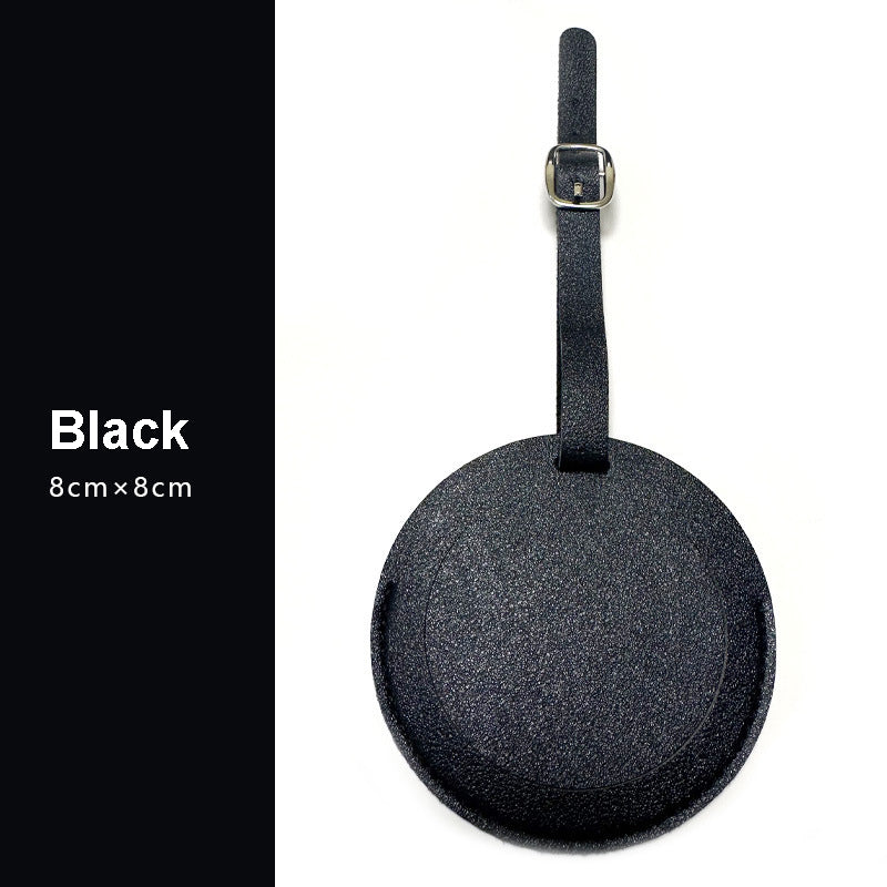 Portable Round Shape PU Leather Luggage Personalizable Travel ID Tag