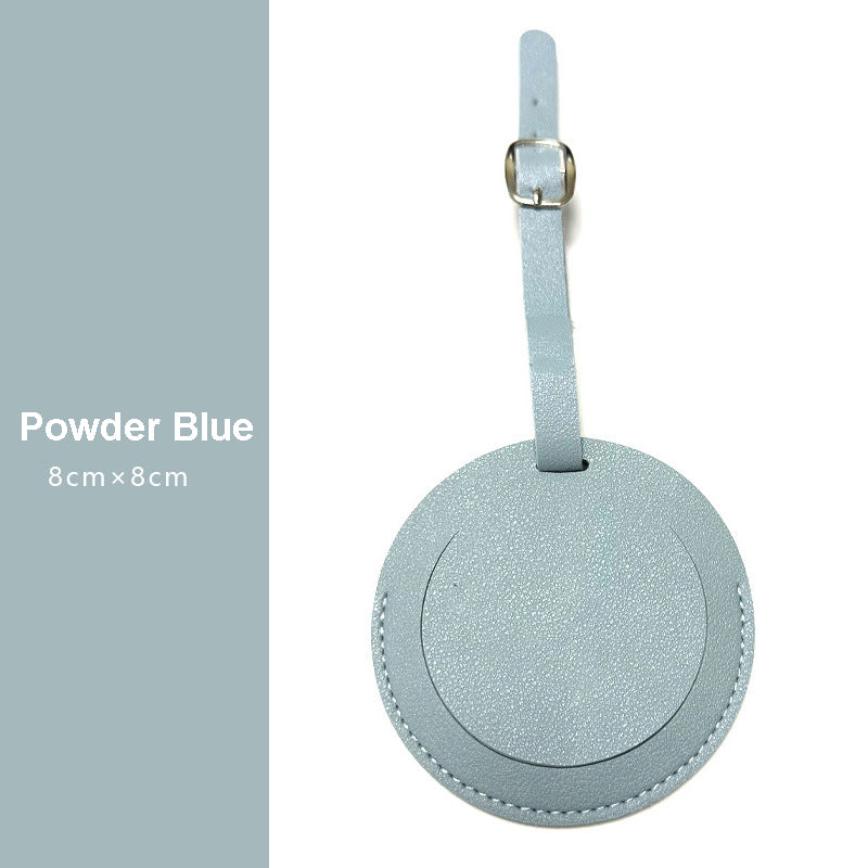 Portable Round Shape PU Leather Luggage Personalizable Travel ID Tag