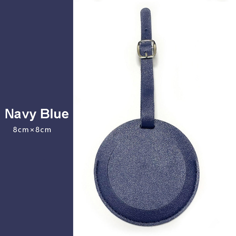 Portable Round Shape PU Leather Luggage Personalizable Travel ID Tag