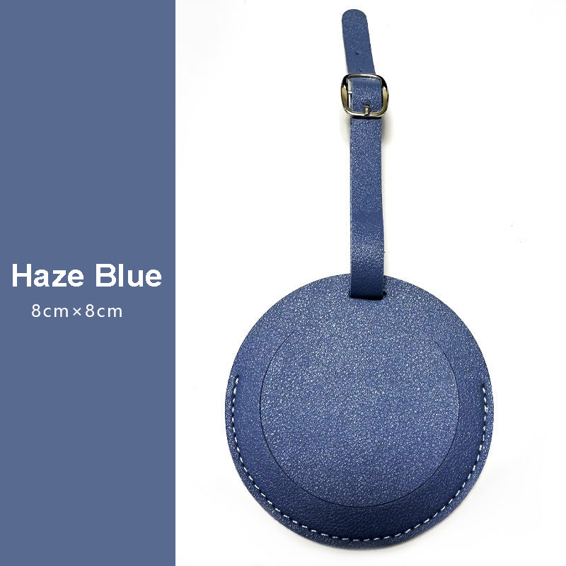 Portable Round Shape PU Leather Luggage Personalizable Travel ID Tag