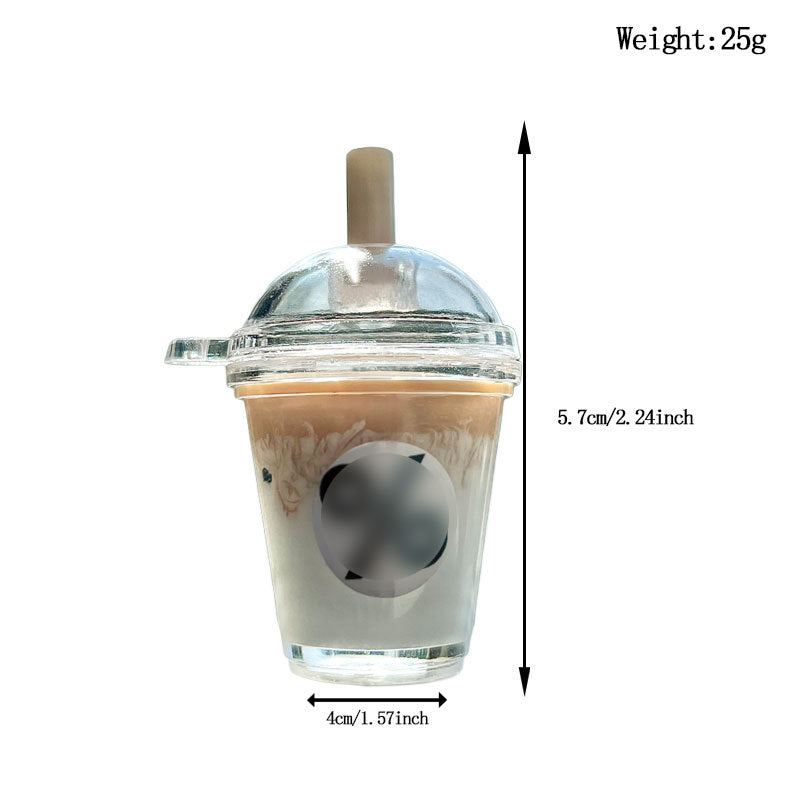 Latte Coffee Cup Keychain W/Keychain Ring