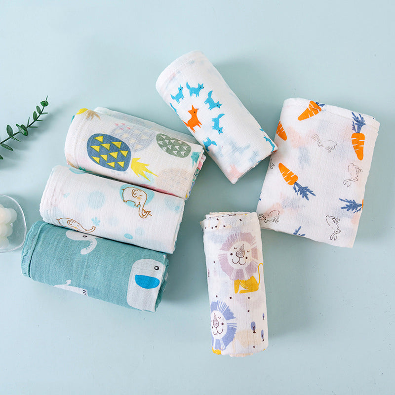 Full Color Four-layer Muslin Baby Swaddle Blanket for Newborns