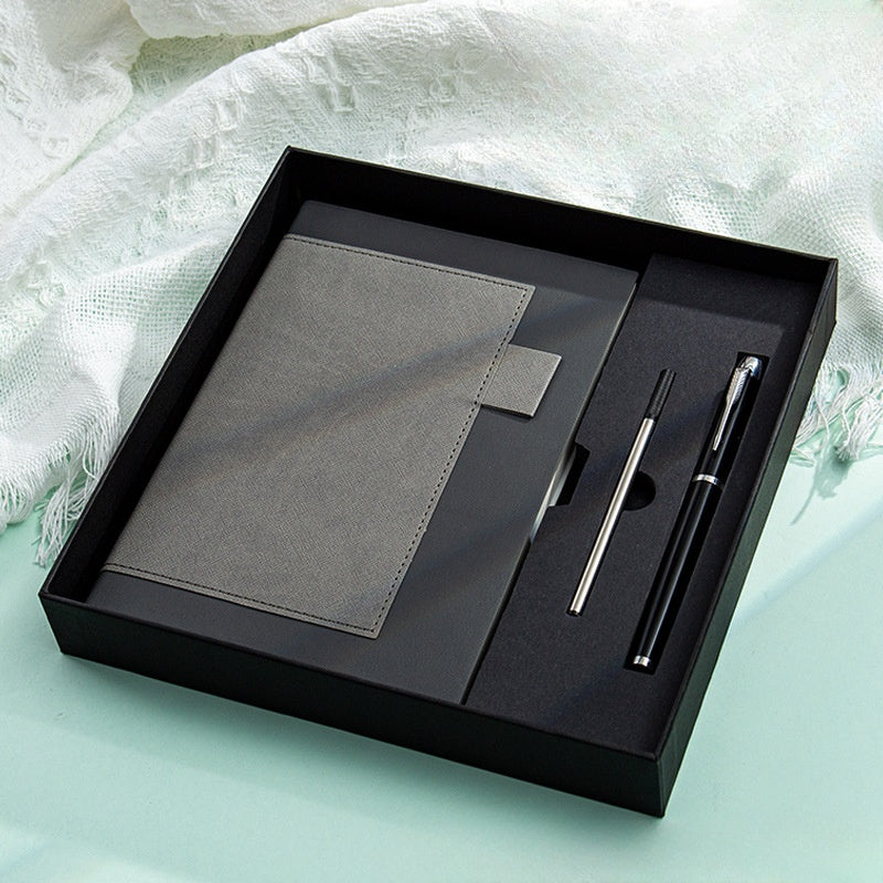 A5 Spliced PU leather surface Leatherette Bound Journal Gift Set W/ Pen and Pen Refill