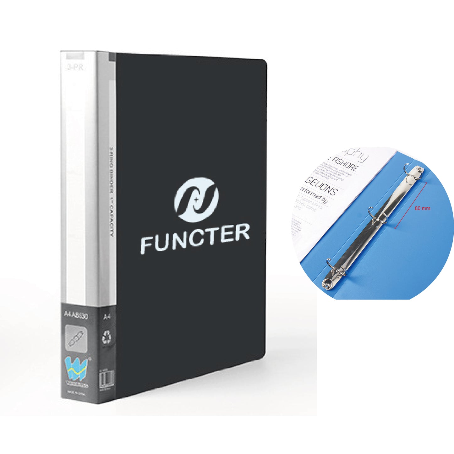 3 Rings Binder A4 Binder Document Organizer for Loose Leaf Paper
