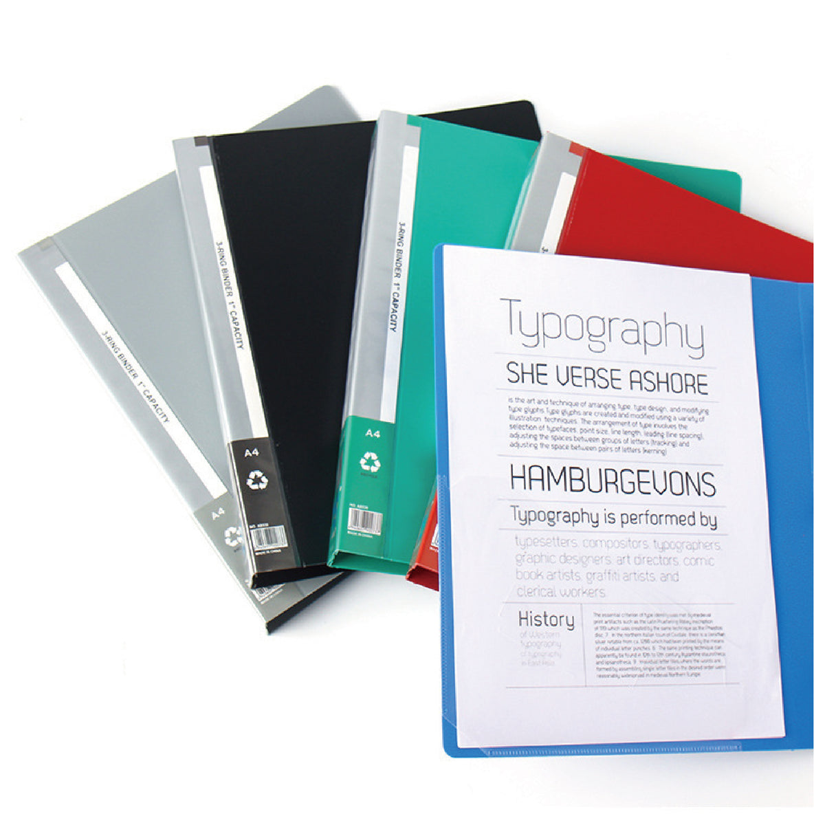 3 Rings Binder A4 Binder Document Organizer for Loose Leaf Paper