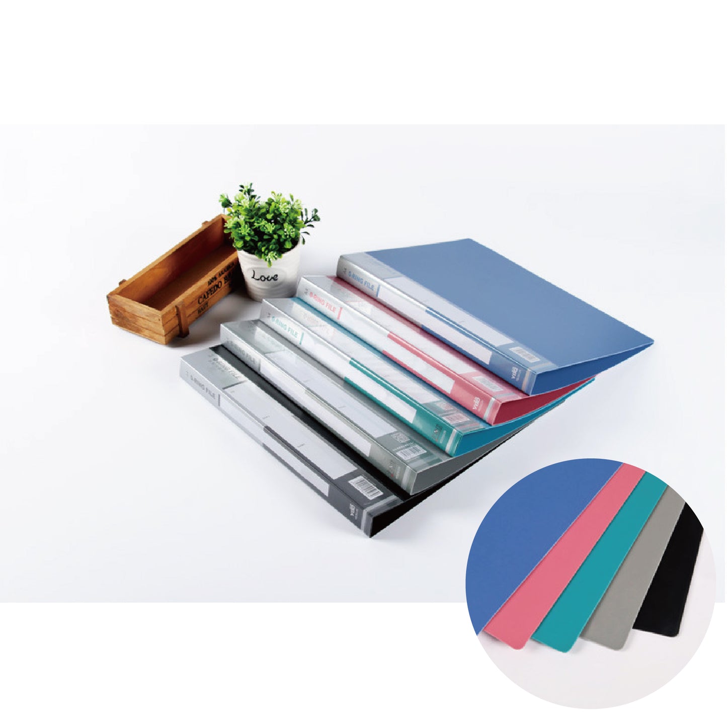 A4 Binder 3-Ring Binder Document Organizer for Loose Leaf Paper Rounded Rings Binder