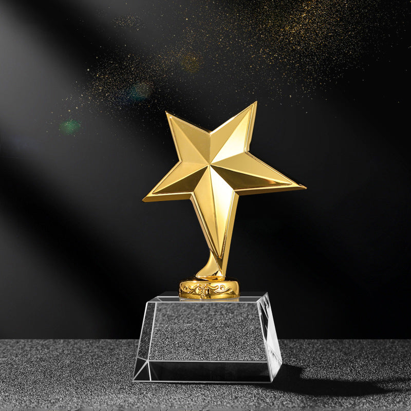 Gold Star Crystal Trophy
