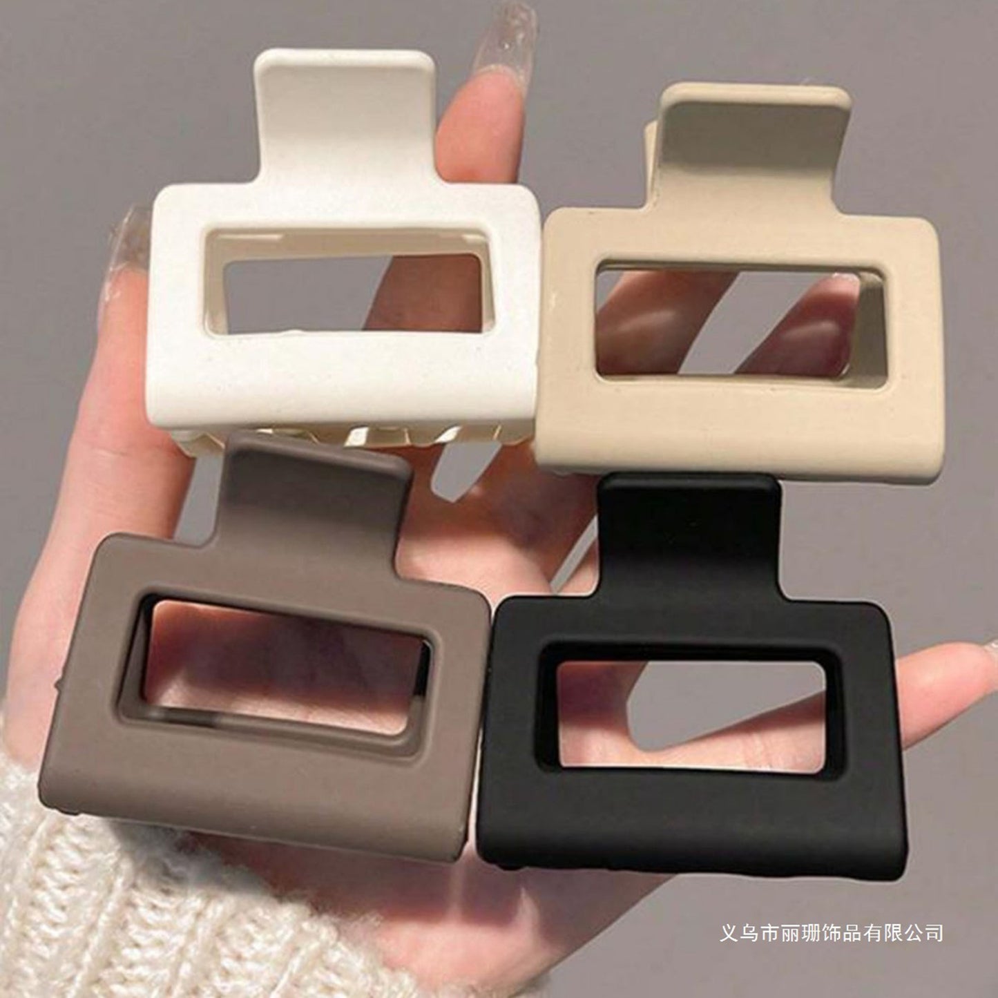 1.57" Frosted Square Hair Claw Clip