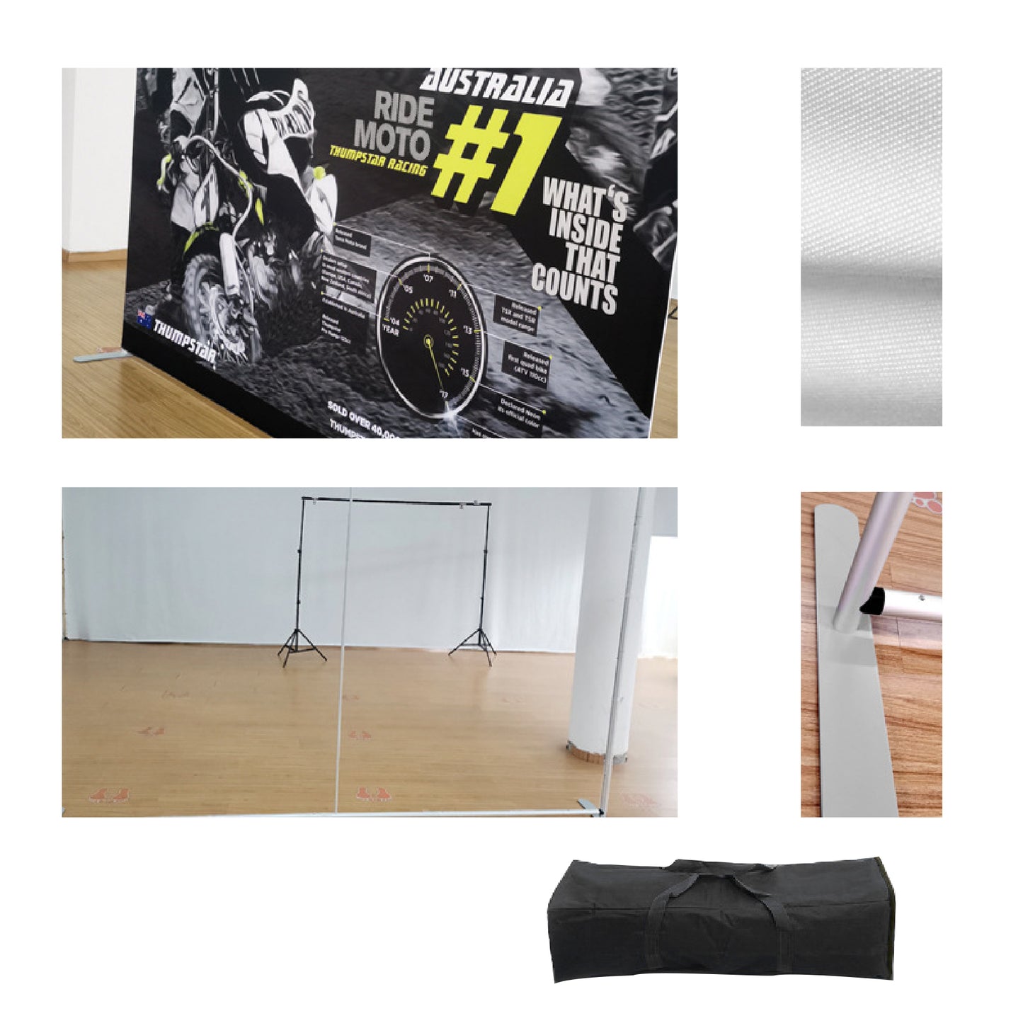 6' Tension Fabric Graphic Display Kit Celebration Signature Wall Backdrop Fabric Banner Stand