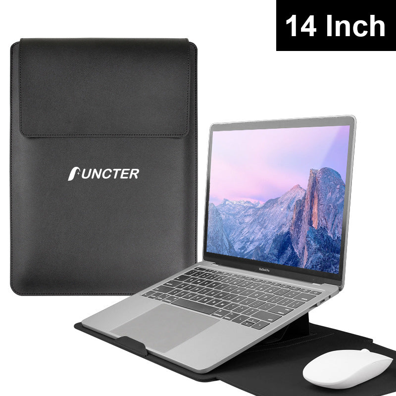 14" PU Leather Laptop Sleeve Case with Stand