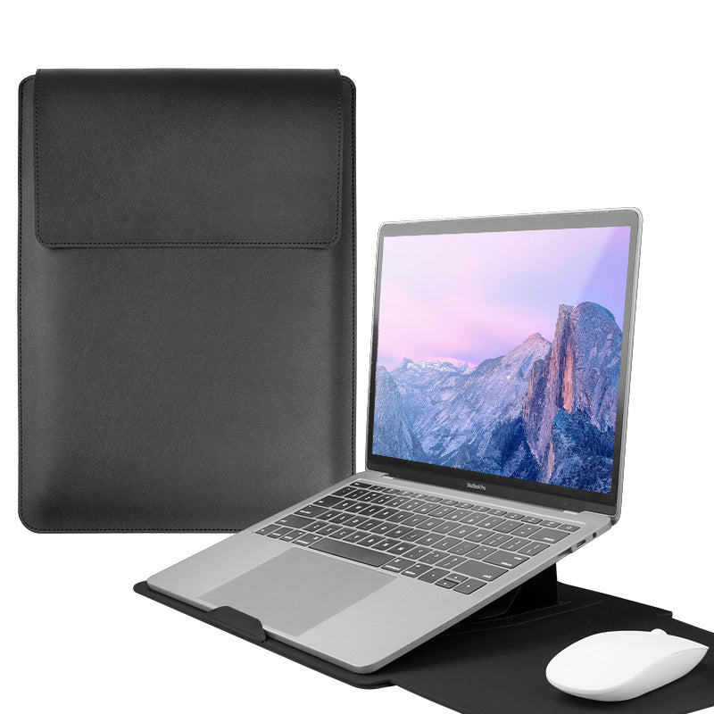 14" PU Leather Laptop Sleeve Case with Stand