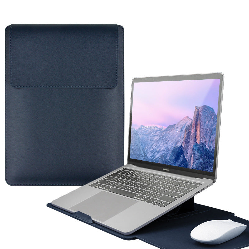 14" PU Leather Laptop Sleeve Case with Stand