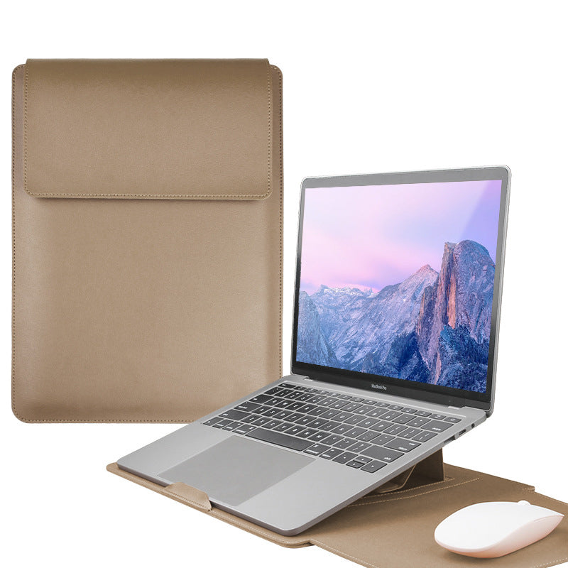 14" PU Leather Laptop Sleeve Case with Stand