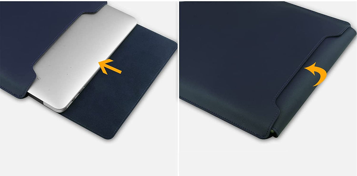 14" PU Leather Laptop Sleeve Case with Stand