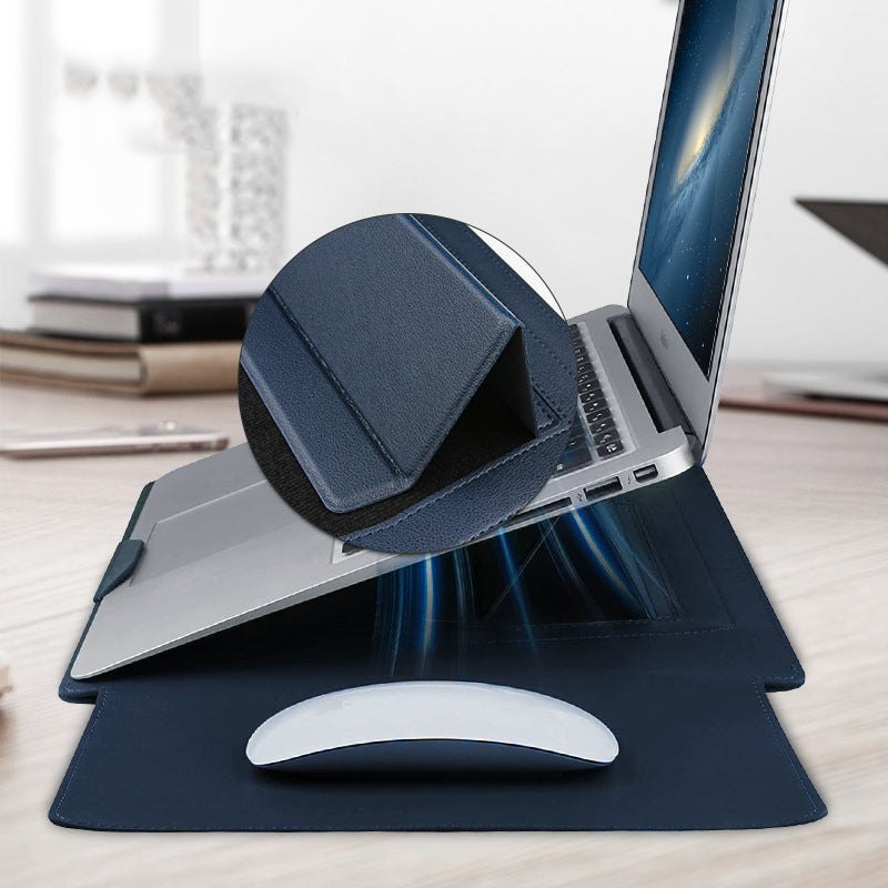 14" PU Leather Laptop Sleeve Case with Stand