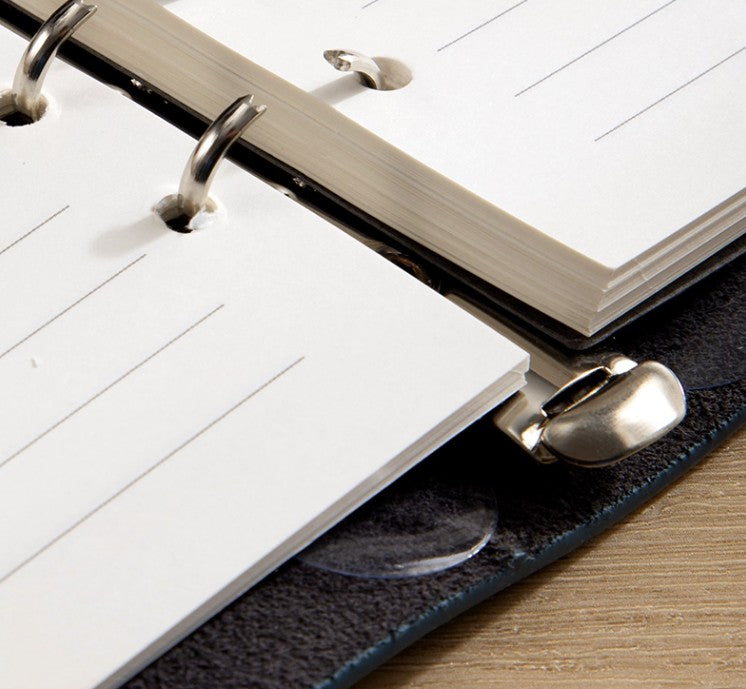 A5 Soft Vintage Leather Binder Notebook W/ Pen Holder