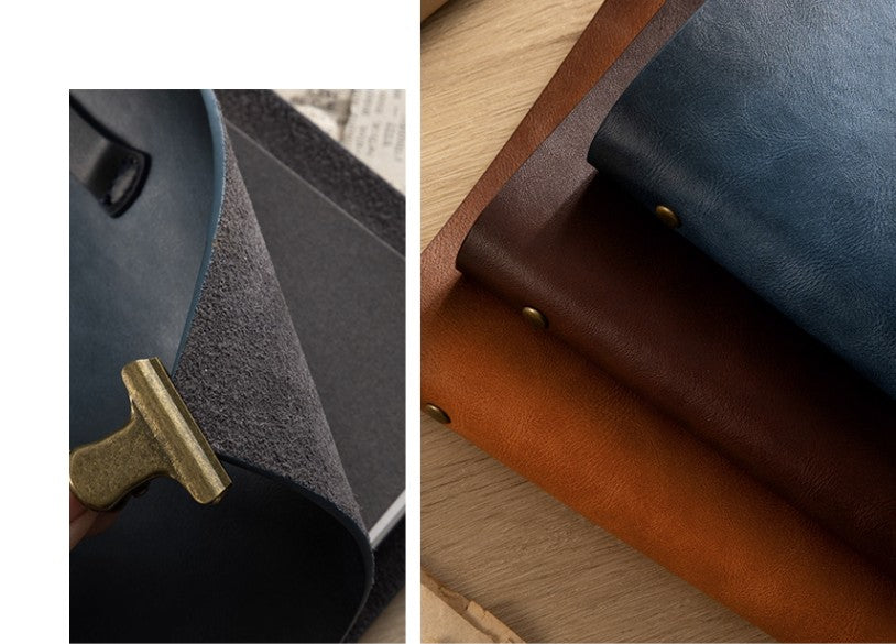 A5 Soft Vintage Leather Binder Notebook W/ Pen Holder
