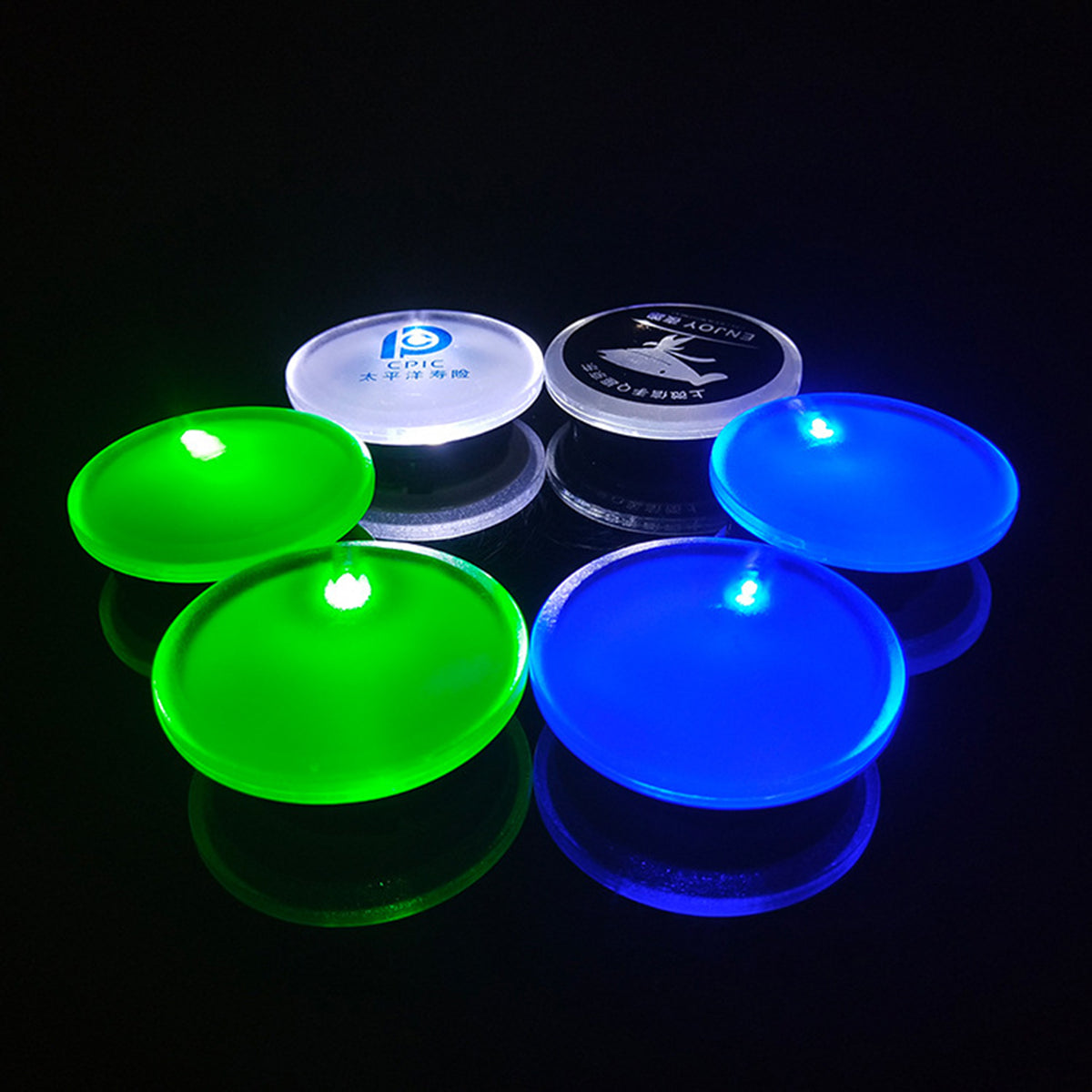 2" Round Shape LED Acrylic Glowing Badge LED Name Tag