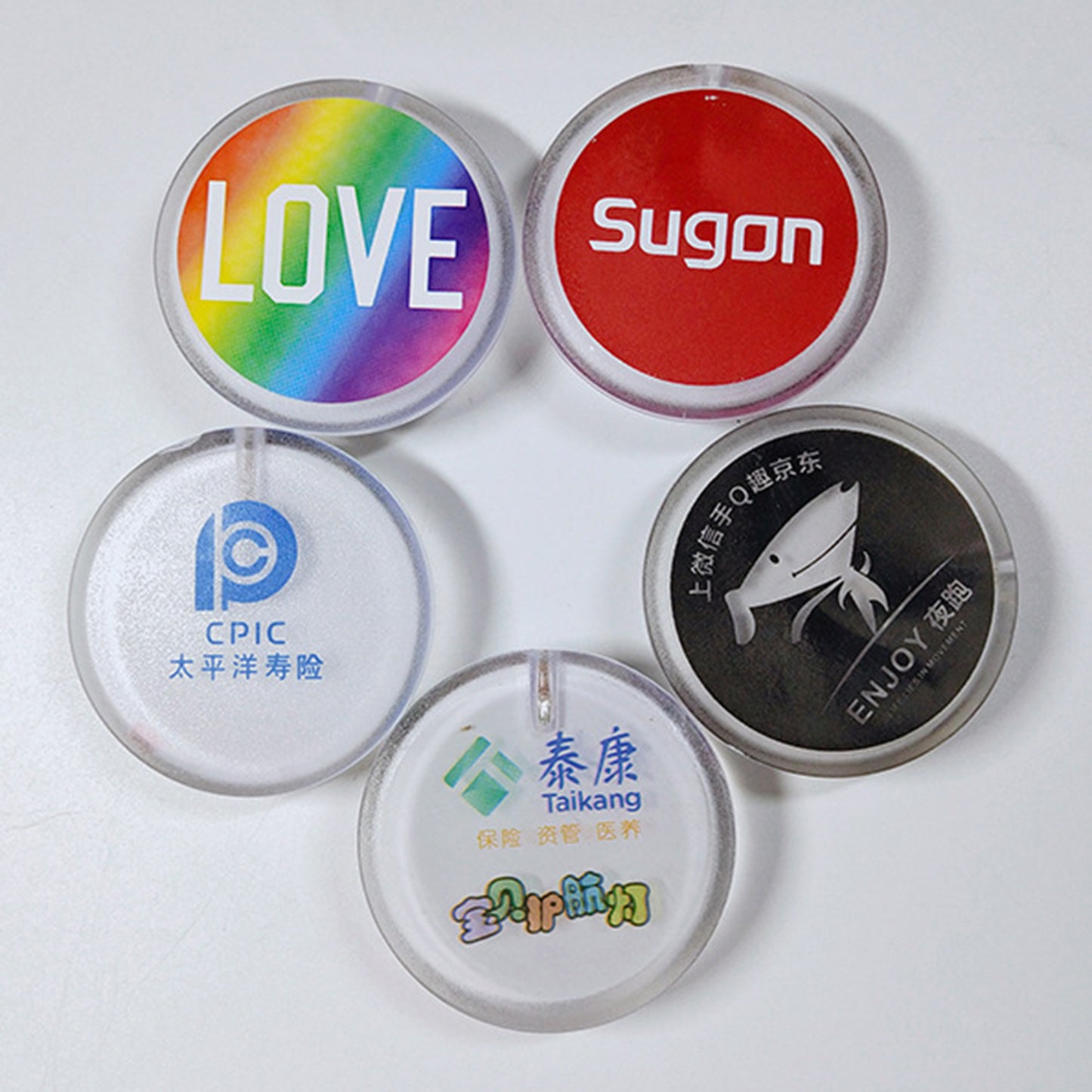 2" Round Shape LED Acrylic Glowing Badge LED Name Tag
